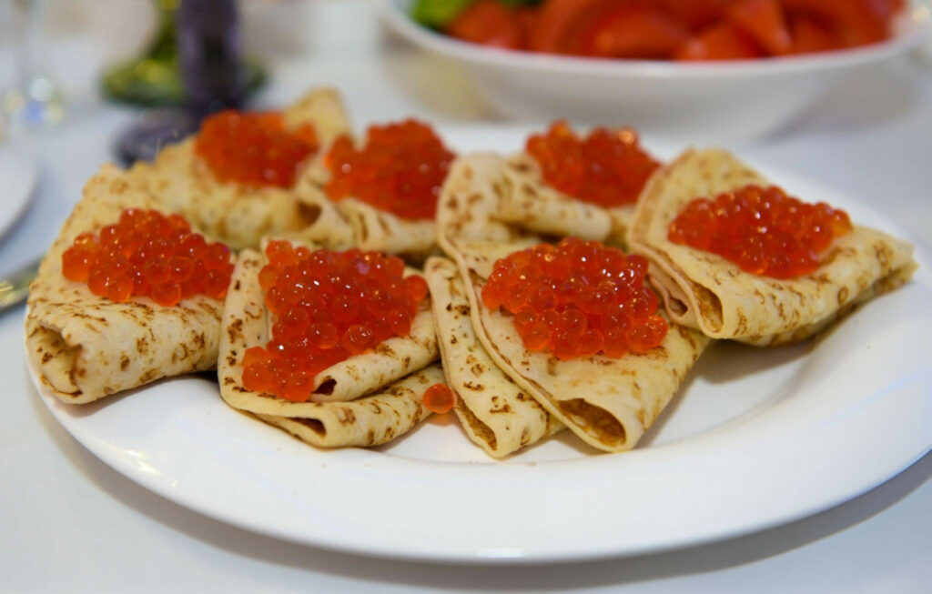 Pancakes with Salmon Caviar Recipe