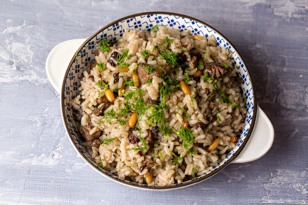 Rice pilaf with chestnuts Recipe