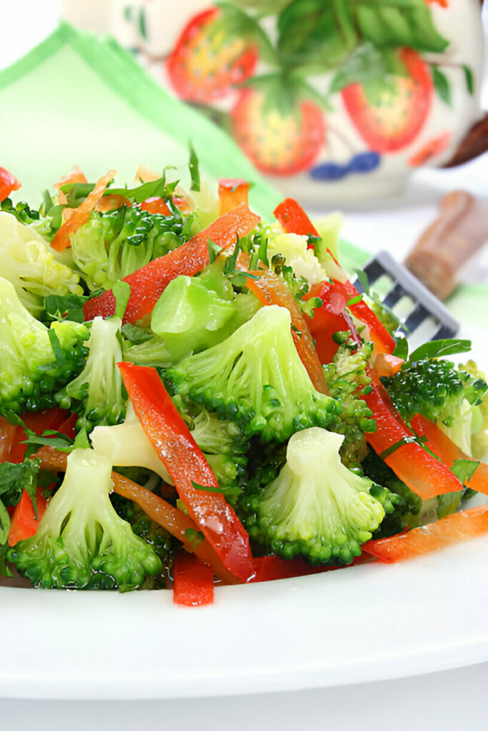 Broccoli with Sauteed Red Pepper Recipe