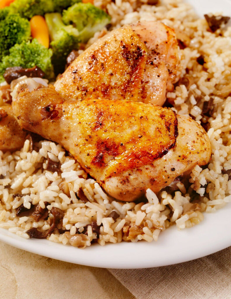 Chicken Legs with Mushroom Rice Recipe