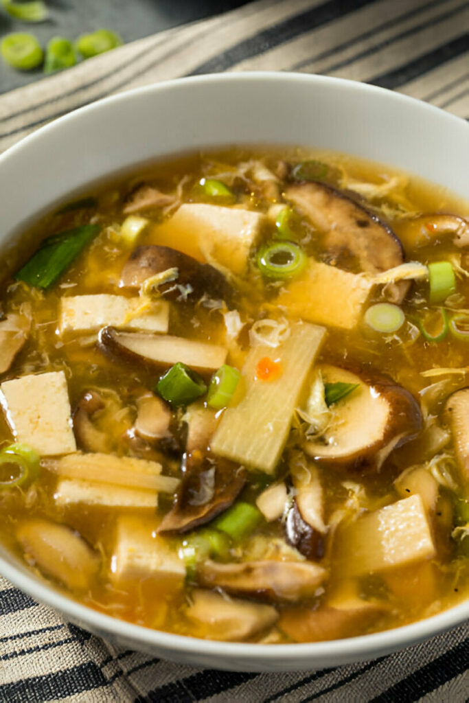 Hot and Sour Soup with Tofu and Mushrooms Recipe