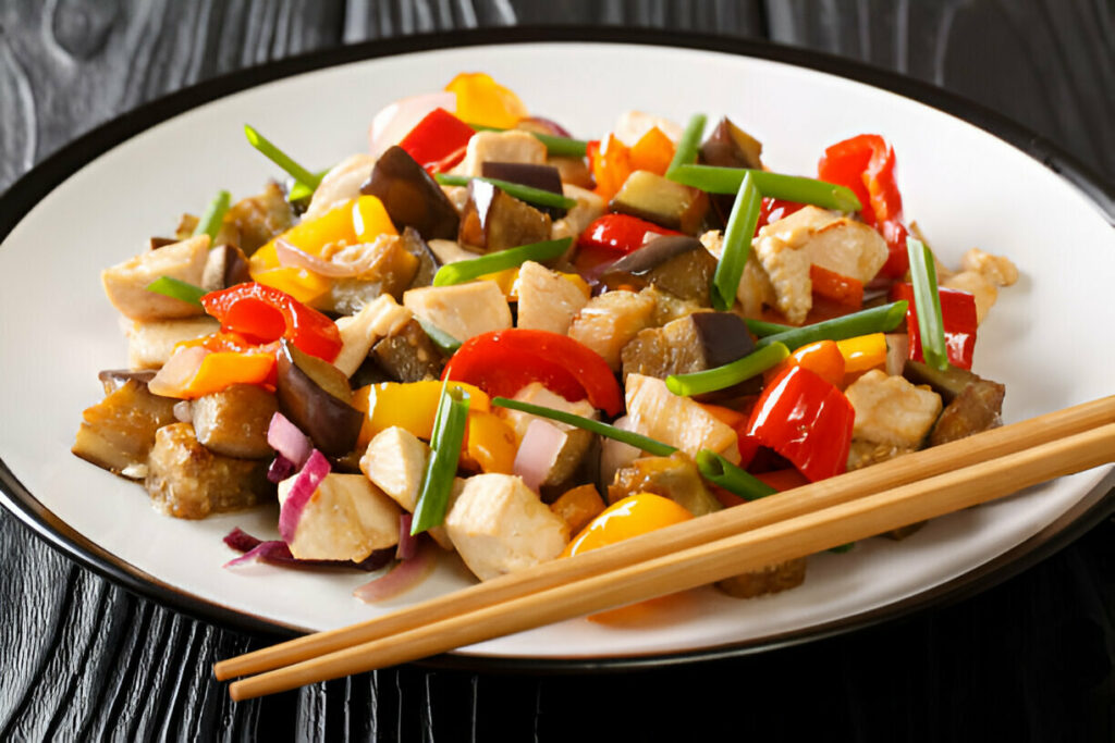 Fried Chicken with Tender Vegetables Recipe