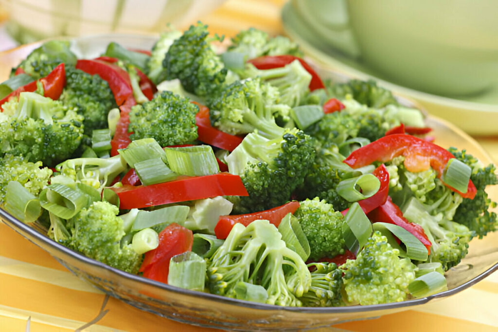 Broccoli with Sauteed Red Pepper Recipe