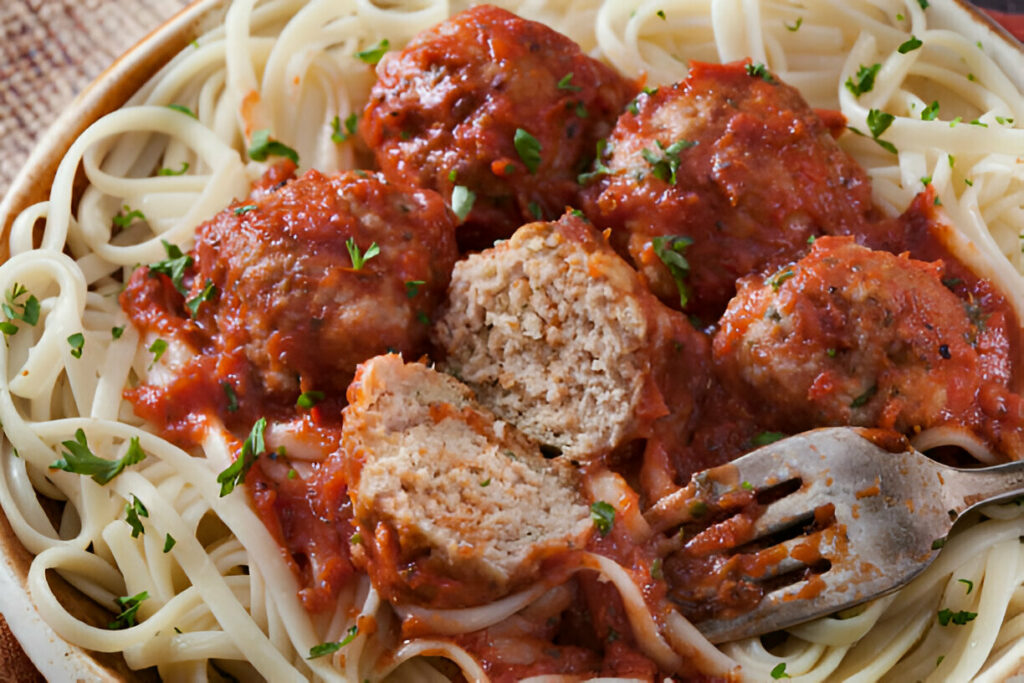 Linguine with Turkey Meatballs Recipe