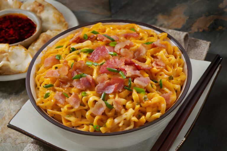 Spicy Carbonara Ramen Noodles Recipe